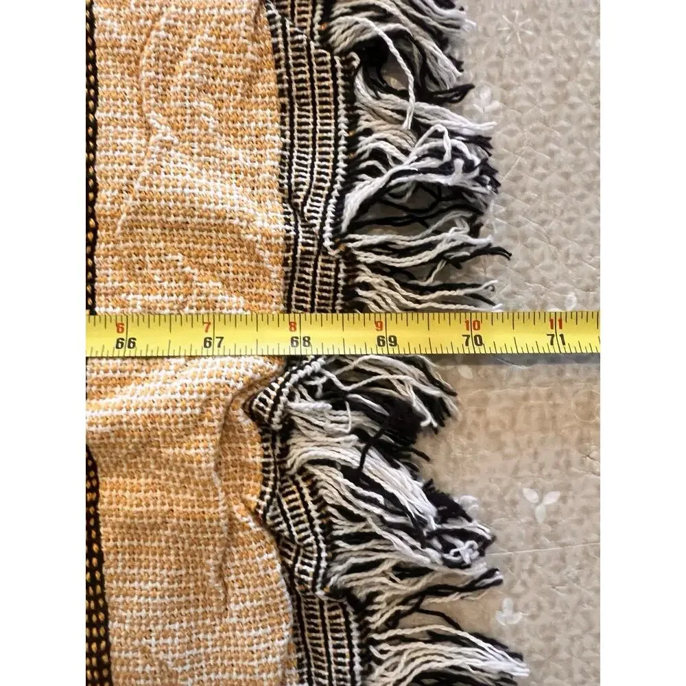 TENESSEE State Trooper Throw Blanket Knit Fringe Edge Yellow Black 70x49